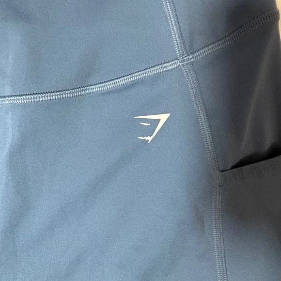 Gymskark Women’s Sz M Hight Waisted Biker Shorts Side Pockets Light Blue - Picture 7 of 8